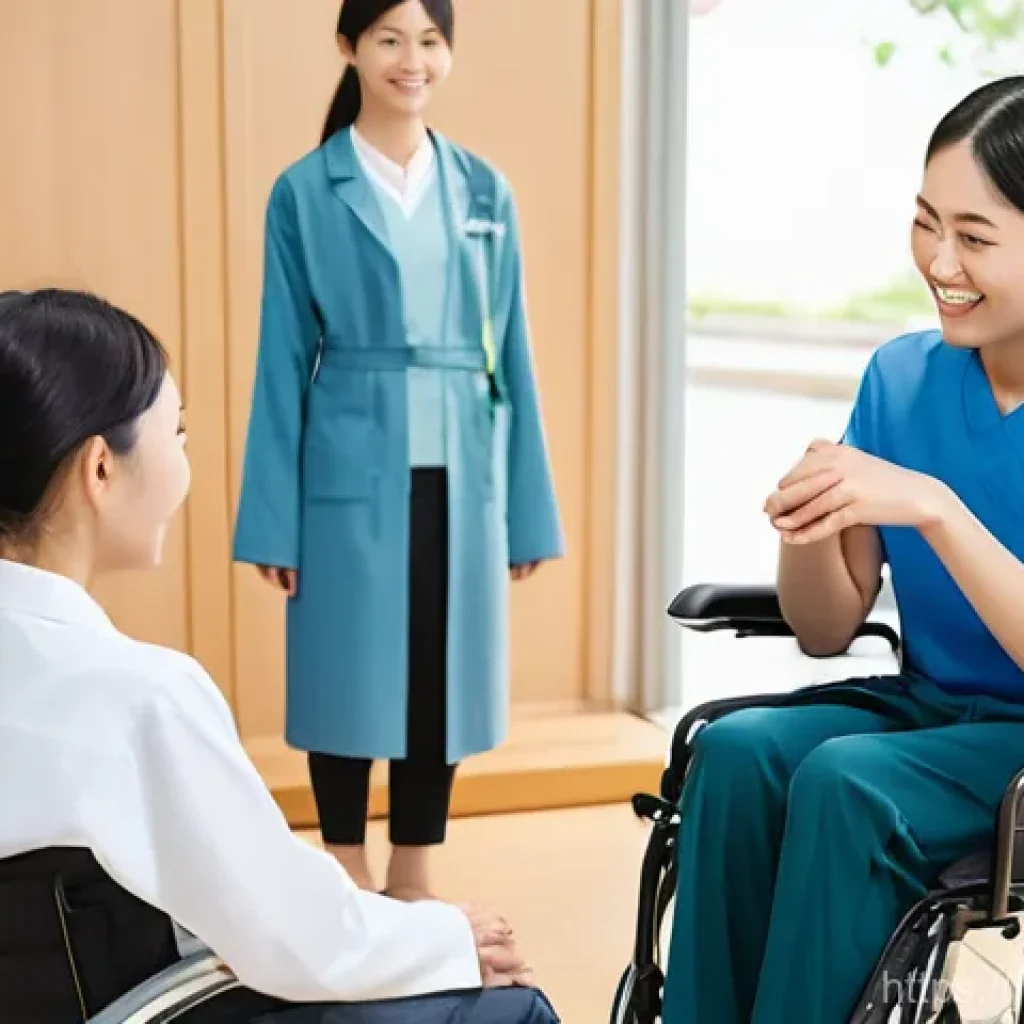근육병 치료비 지원 방법 - **Prompt:** A heartwarming and supportive scene of a young person (around 10-15 years old) with musc...