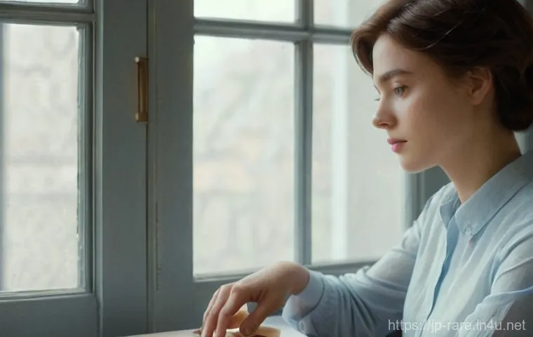 신경근육 장애 진단 과정 - **"Subtle Changes: A Quiet Morning Moment"**
    A young adult female, mid-20s, with short, neat hai...