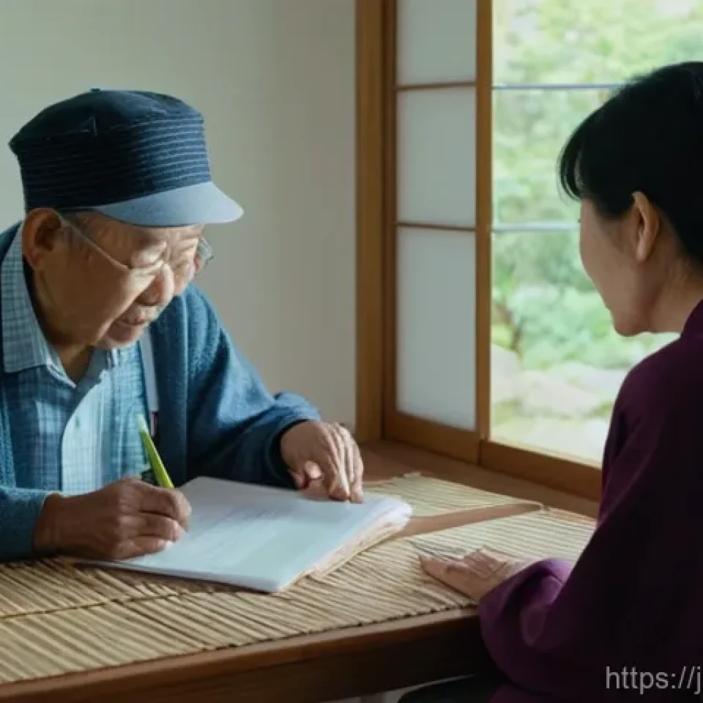 파킨슨병 치료비용 보험 적용 - **Prompt:** A serene and hopeful scene inside a clean, modern Japanese home. An elderly Japanese man...